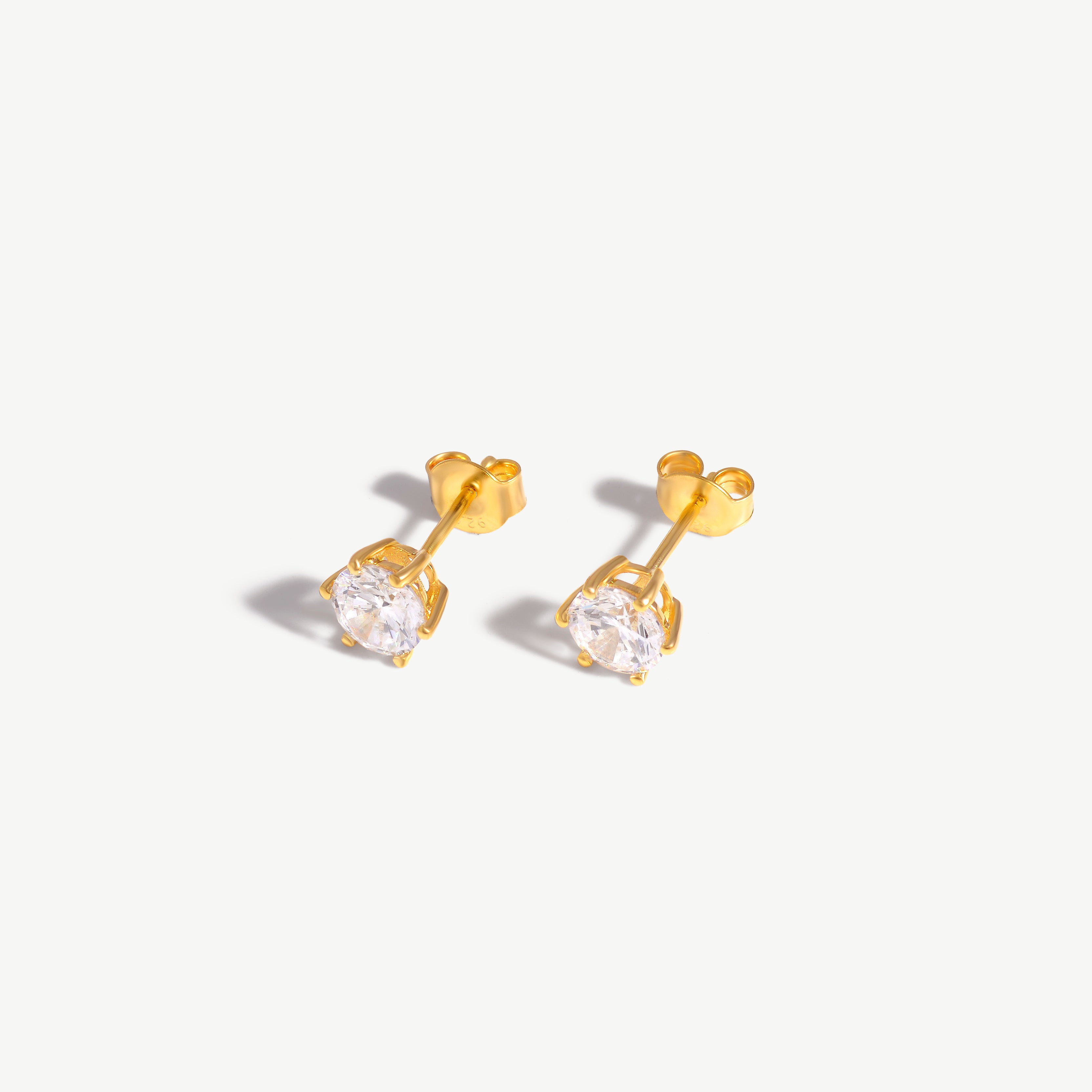 18k Classic Solitaire Earrings